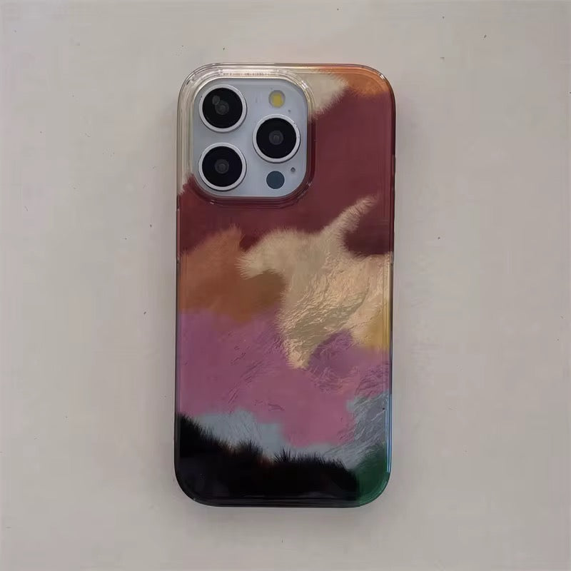 Artistic Color Blend Aesthetic Silver Laser Pre-Order iPhone Case