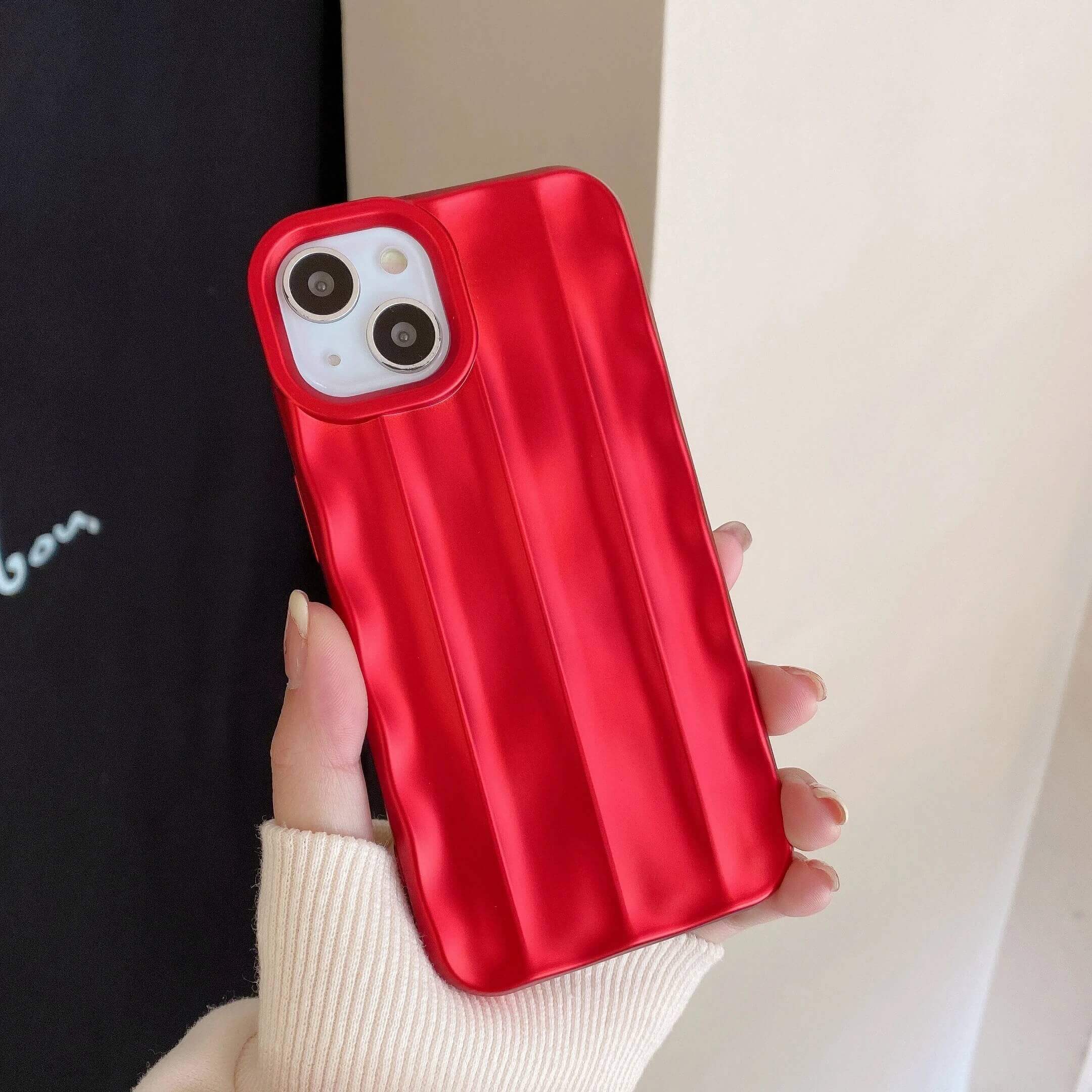 Red Wavy Glossy Party Look iPhone Soft Case