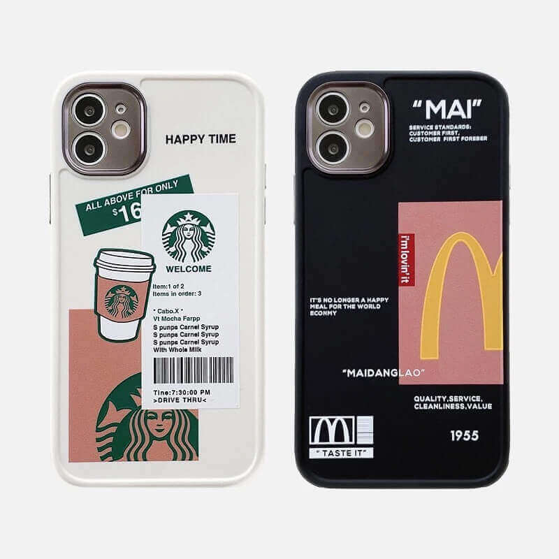 Starbucks McDonalds iPhone Rubber Soft Case Phone Cover For iPhone 13Pro 12ProMax 13ProMax