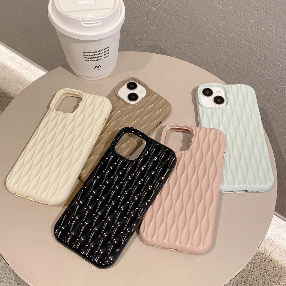 Wavy Water Ripple Texture Silicone Cases