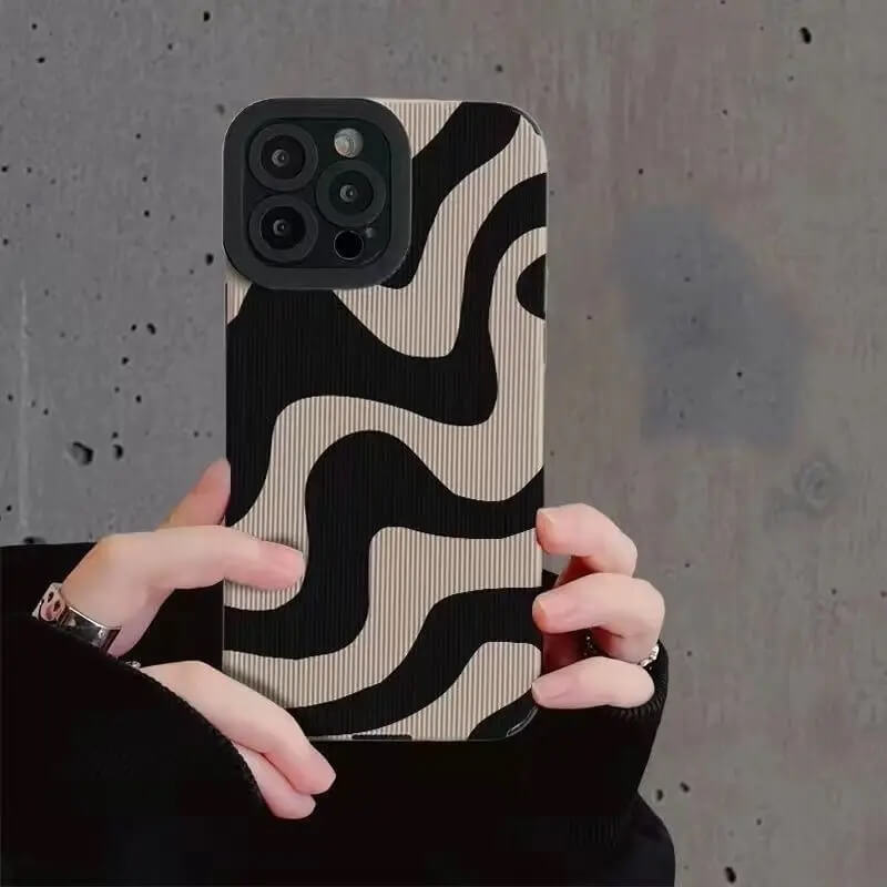 Zebra iPhone Samsung Black White Stripe Textured Soft Cases