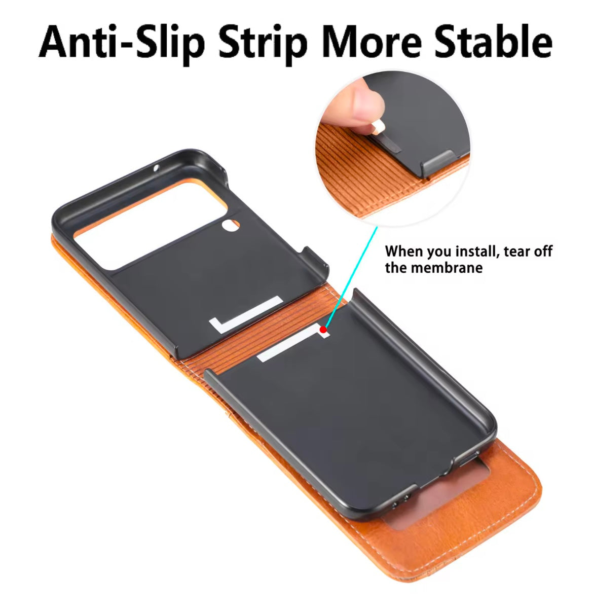 Premium Leather Wallet Wireless Charging Samsung Z Flip Case