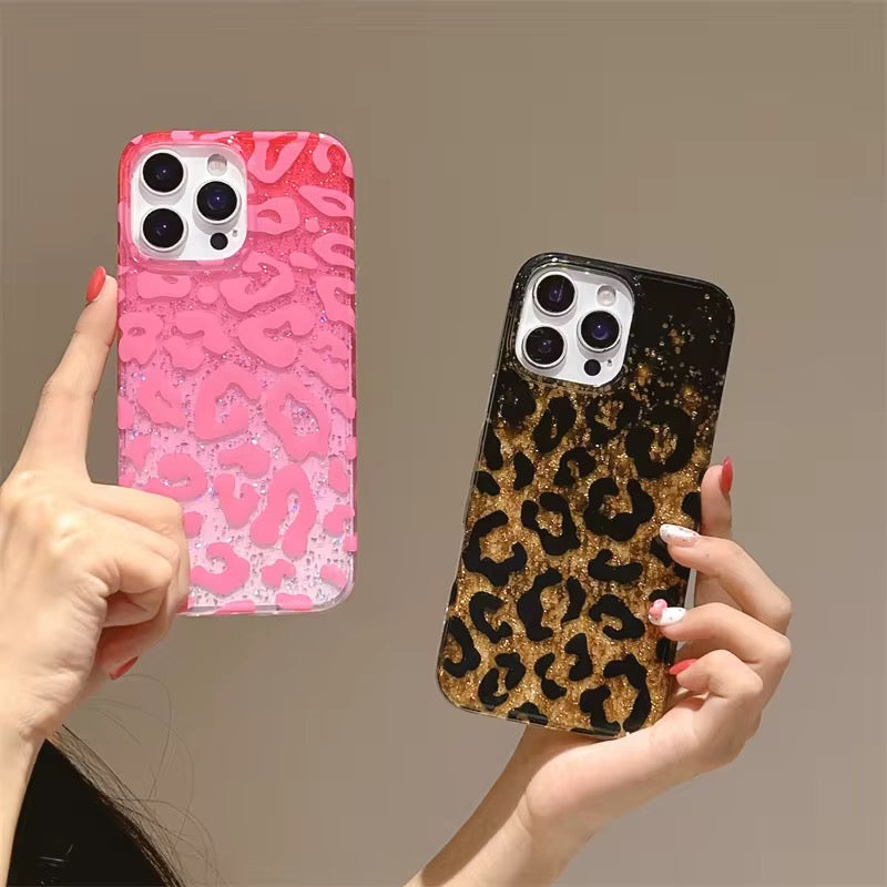 Leopard Shaded Glitter Glossy iPhone Pre-Order Case