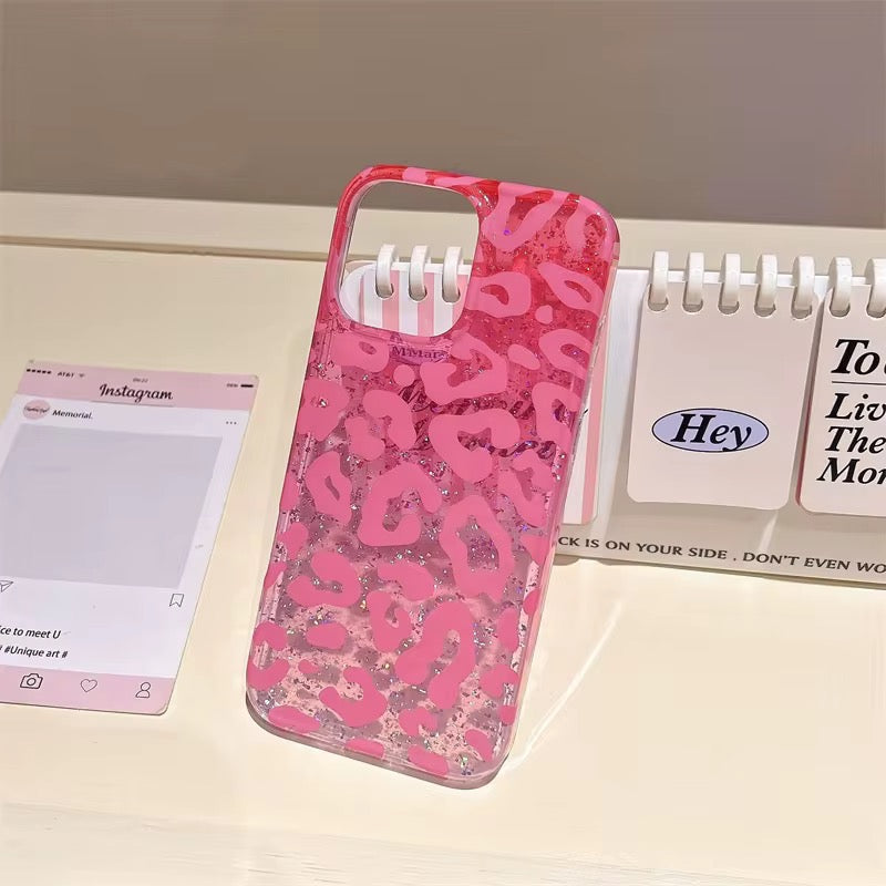 Leopard Shaded Glitter Glossy iPhone Pre-Order Case