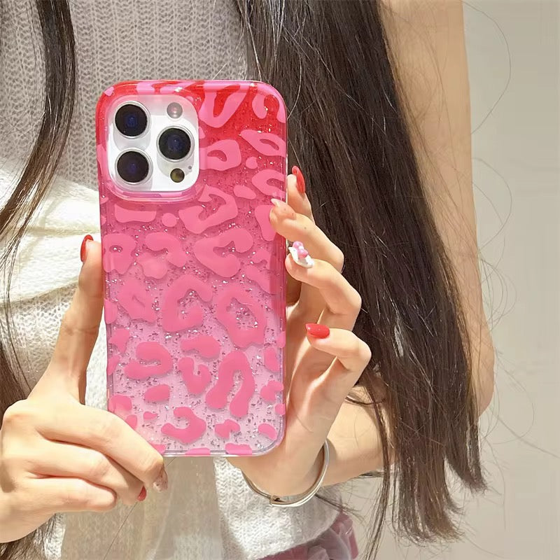 Leopard Shaded Glitter Glossy iPhone Pre-Order Case