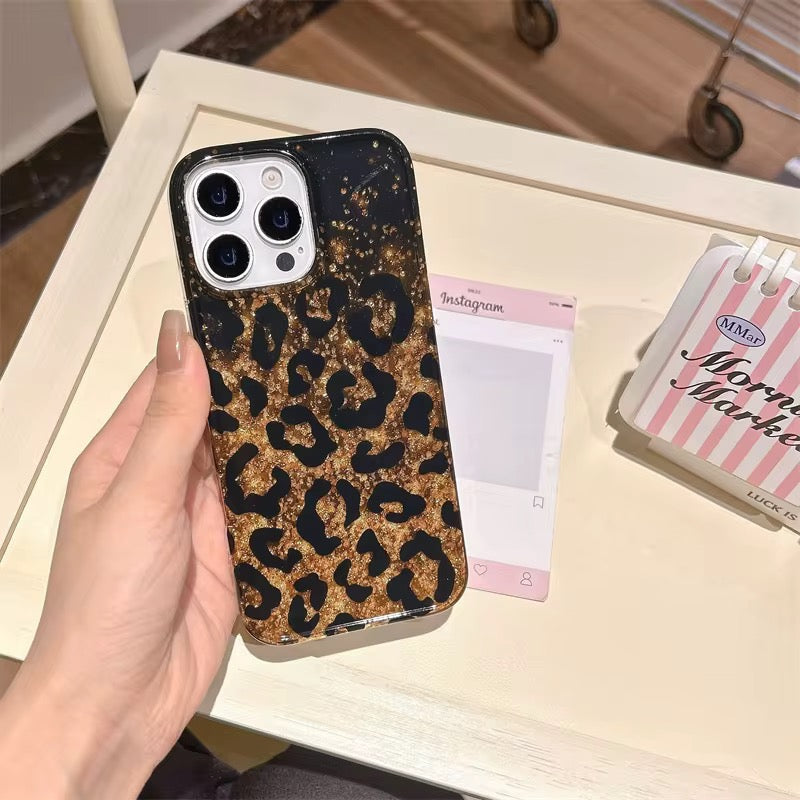 Leopard Shaded Glitter Glossy iPhone Pre-Order Case