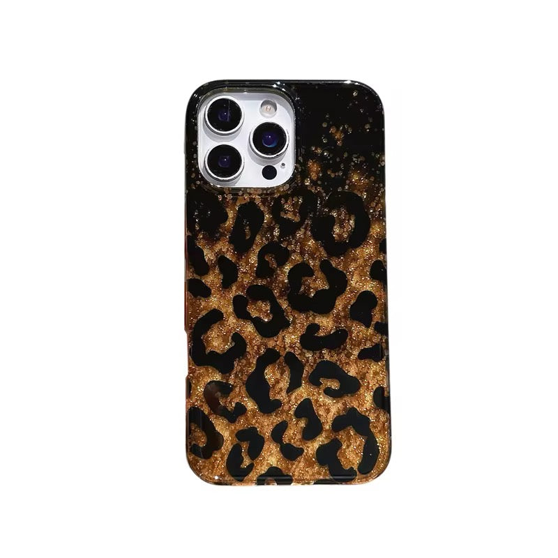 Leopard Shaded Glitter Glossy iPhone Pre-Order Case