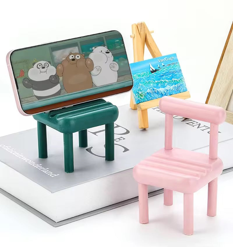 Mini Chair Portable Table Desktop Phone Holder Stand