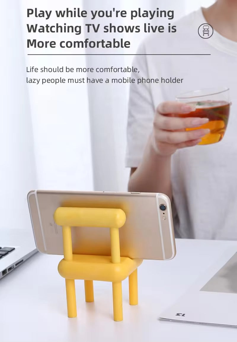 Mini Chair Portable Table Desktop Phone Holder Stand