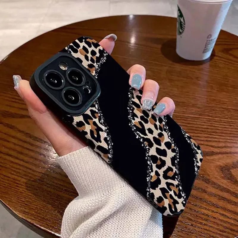 Leopard Black Lines Textured iPhone Soft Silicone Case