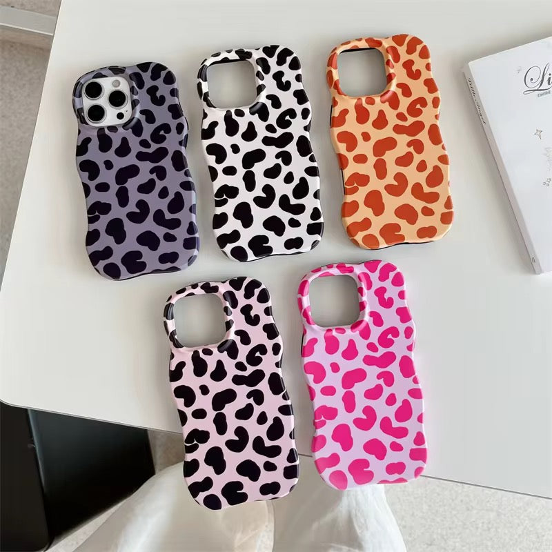 Wavy Bumper Cute Leopard Print Protection Pre-Order iPhone Silicone Case