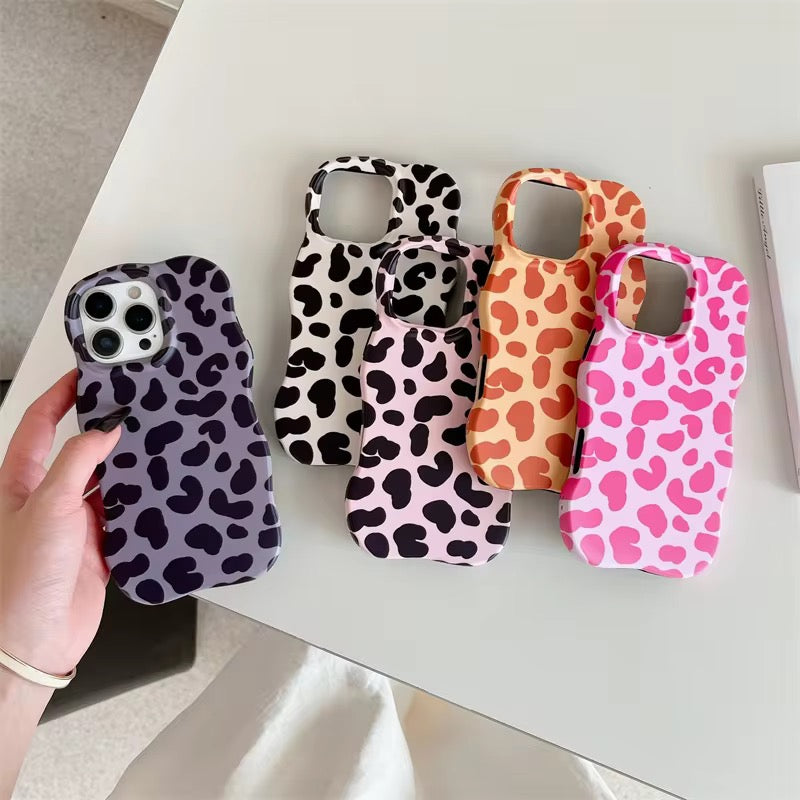 Wavy Bumper Cute Leopard Print Protection Pre-Order iPhone Silicone Case
