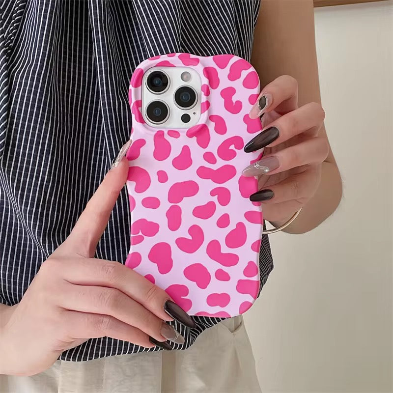 Wavy Bumper Cute Leopard Print Protection Pre-Order iPhone Silicone Case