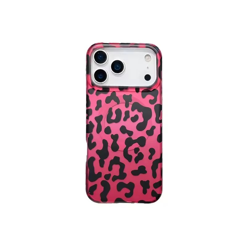 Dark Hot Pink Leopard Print Magsafe Magnetic Pre-Order iPhone Case