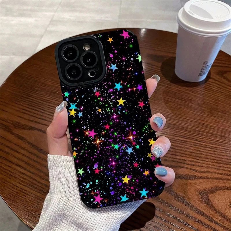 Colorful Stars Textured iPhone Soft Silicone Case