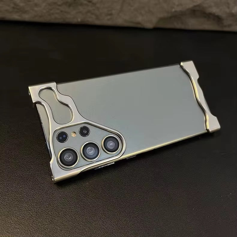 Premium Skeleton Luxury Samsung Samsung Sleek Aluminium Metal Bumper Case With Camera Lens Protection