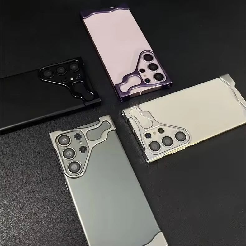 Premium Skeleton Luxury Samsung Samsung Sleek Aluminium Metal Bumper Case With Camera Lens Protection
