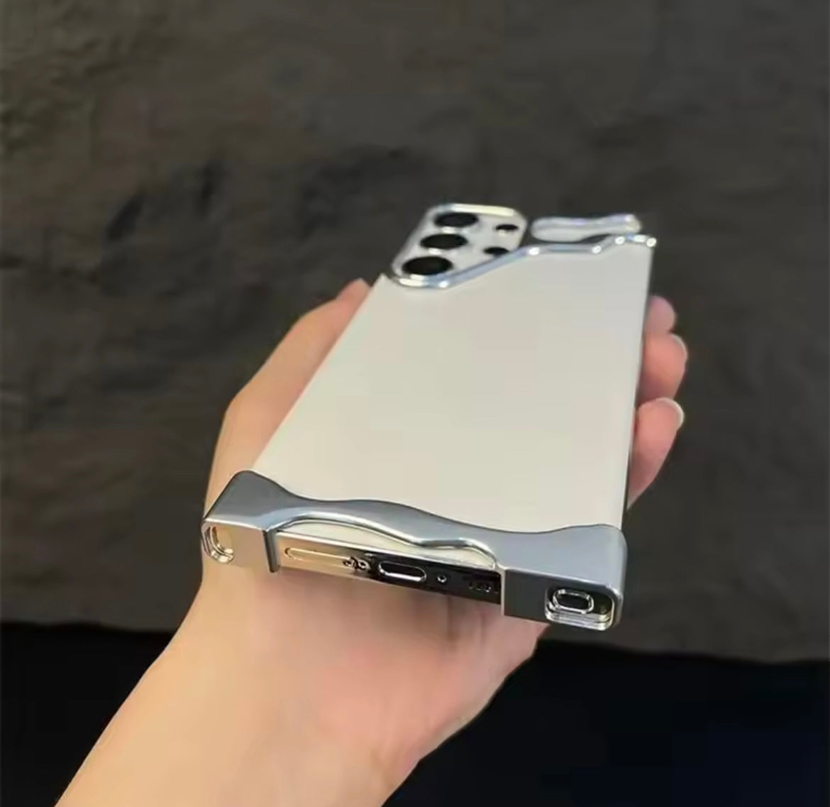 Premium Skeleton Luxury Samsung Samsung Sleek Aluminium Metal Bumper Case With Camera Lens Protection