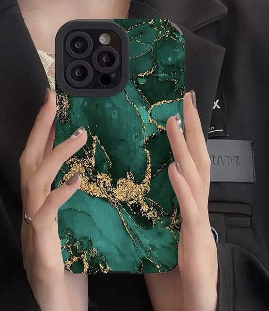 Green Marble Textured iPhone Soft Silicone Case