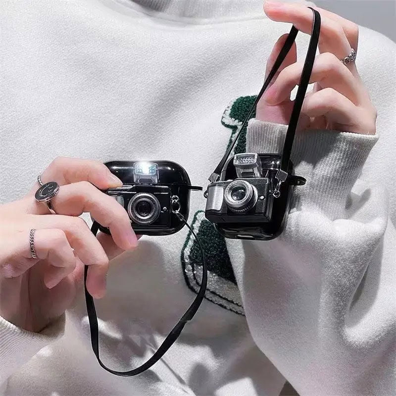 3D Emily In Paris Retro Camera Light Flash Airpod Cases