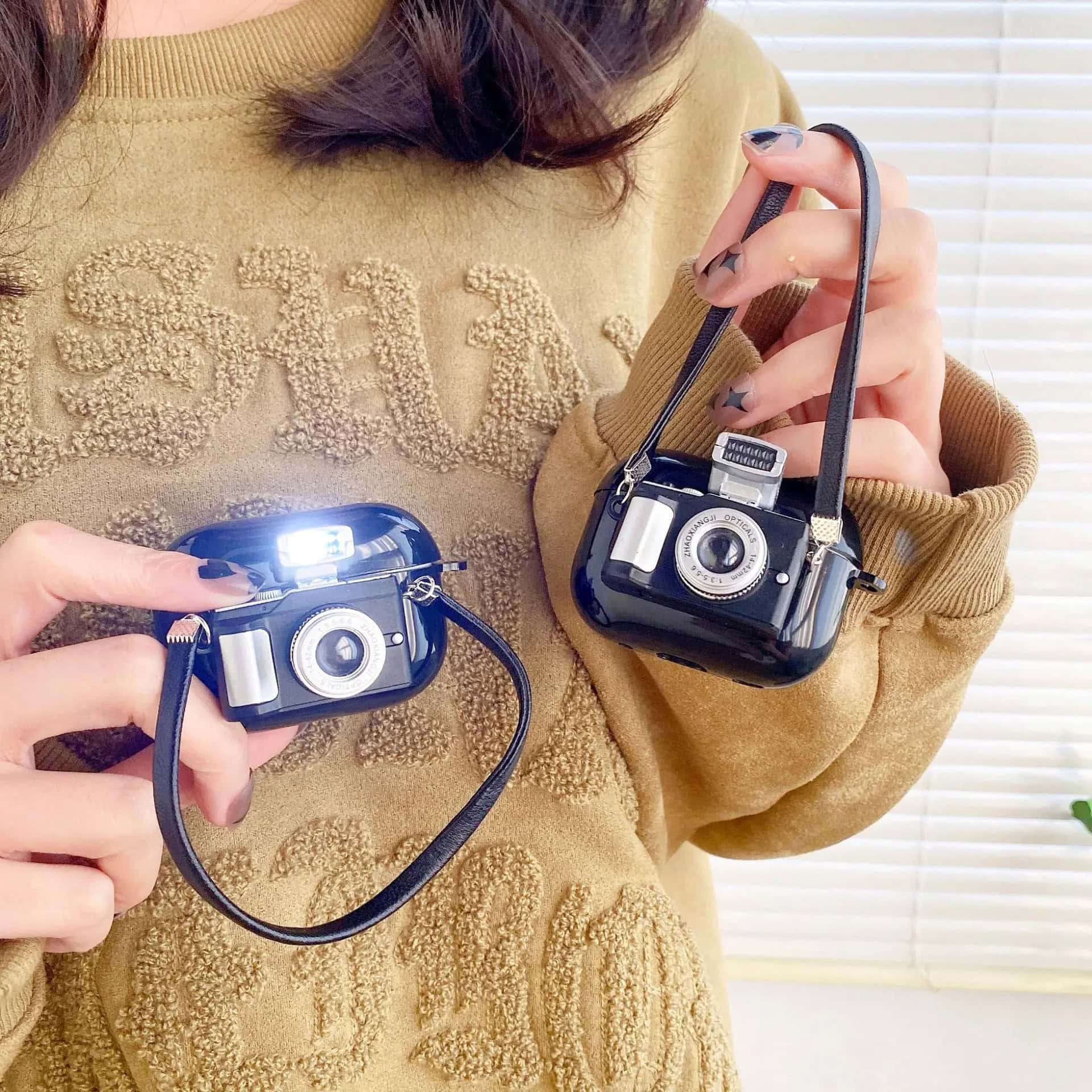 3D Emily In Paris Retro Camera Light Flash Airpod Cases