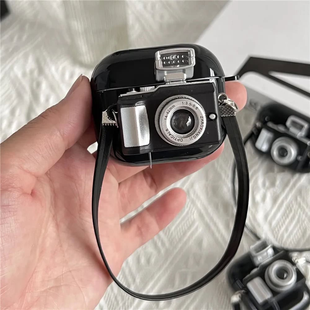 3D Emily In Paris Retro Camera Light Flash Airpod Cases