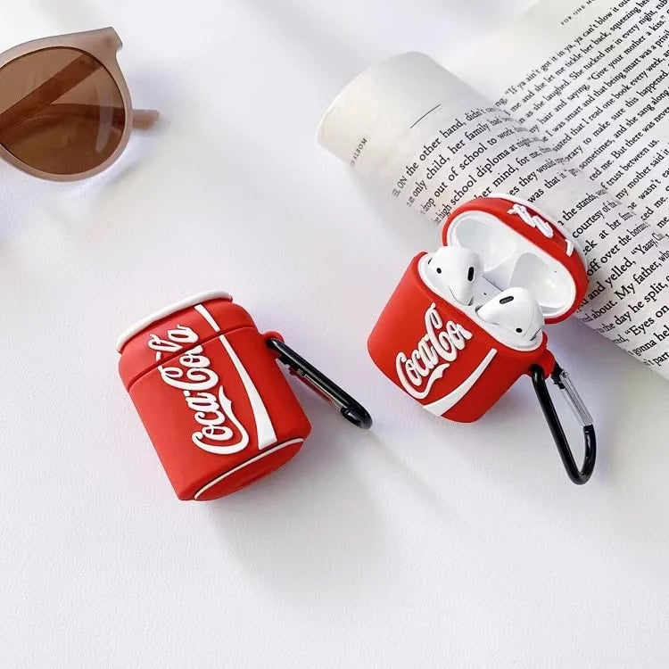 Cola Can Shaped Rubber Silicone Airpod Case