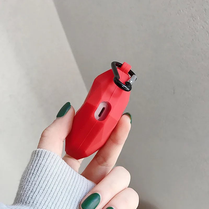 Red Heart Rubber Silicone Airpod Case