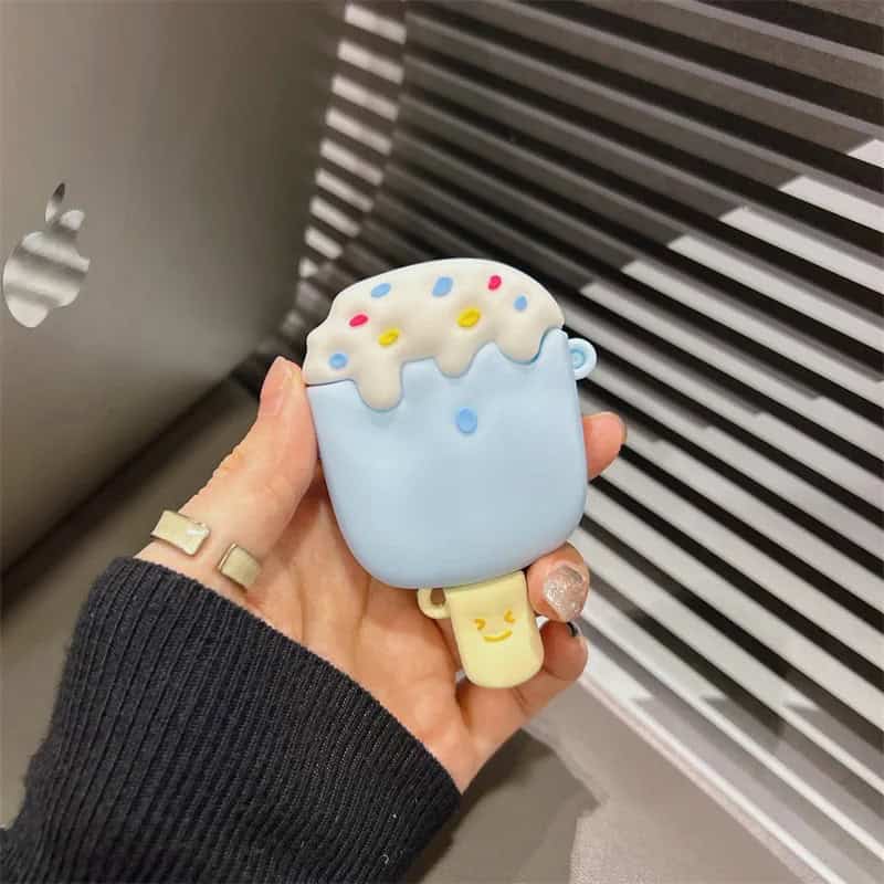 Blue Ice Cream Rubber Silicone Airpod Case