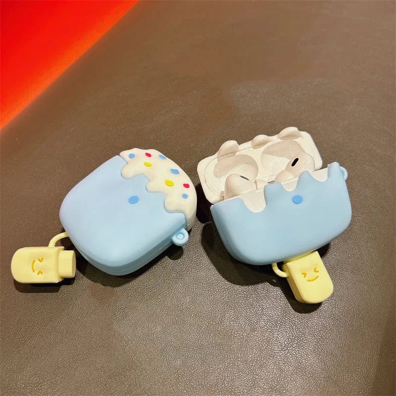 Blue Ice Cream Rubber Silicone Airpod Case