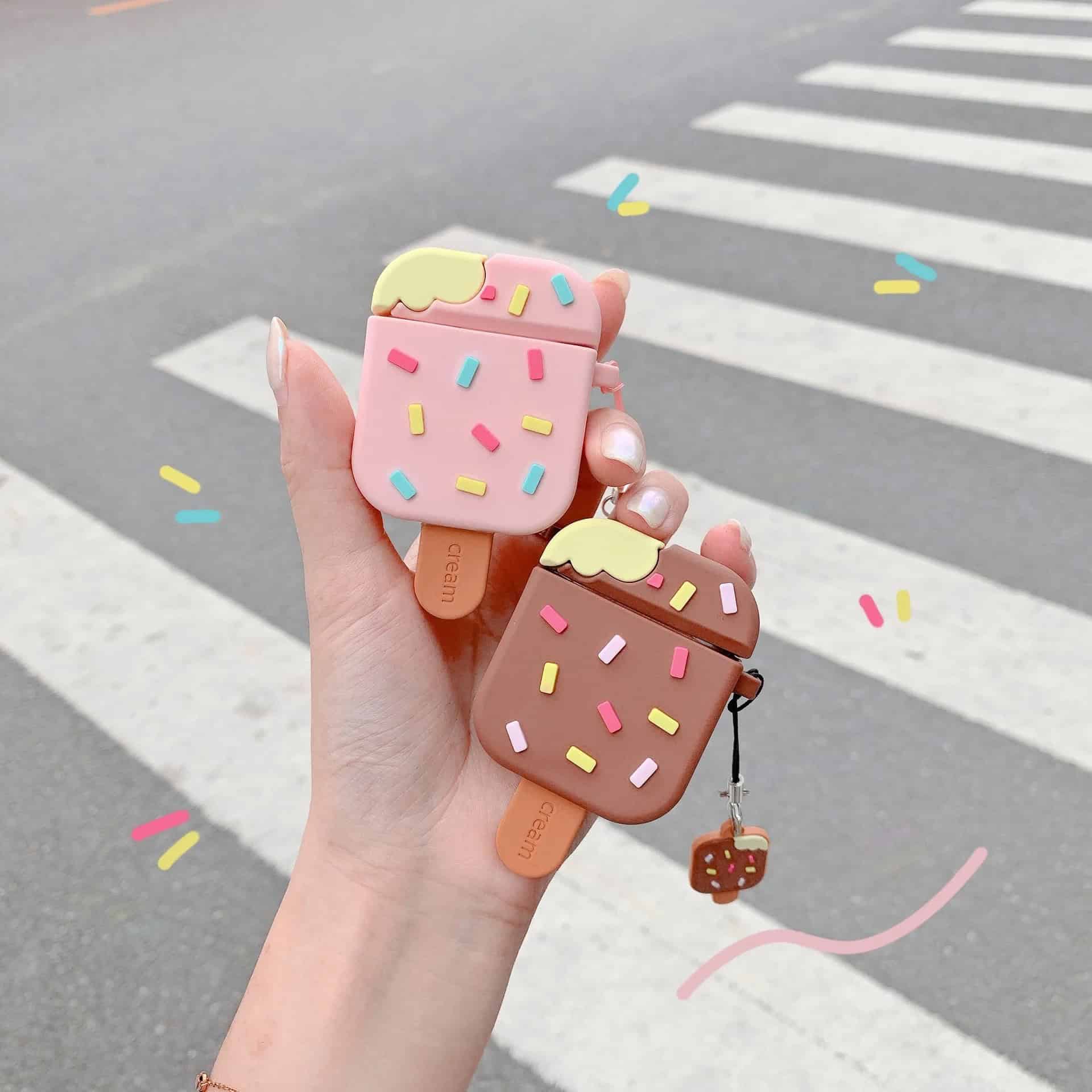 Cute Candy Ice Cream Rubber Silicone Airpod Case