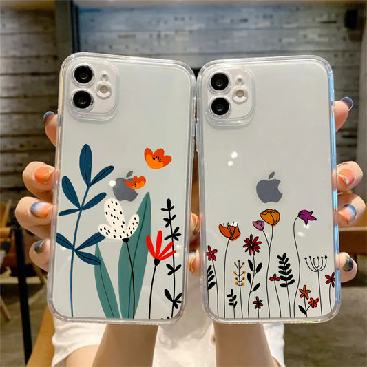 Floral Bunch Clear Transparent Custom Slim Soft Cases