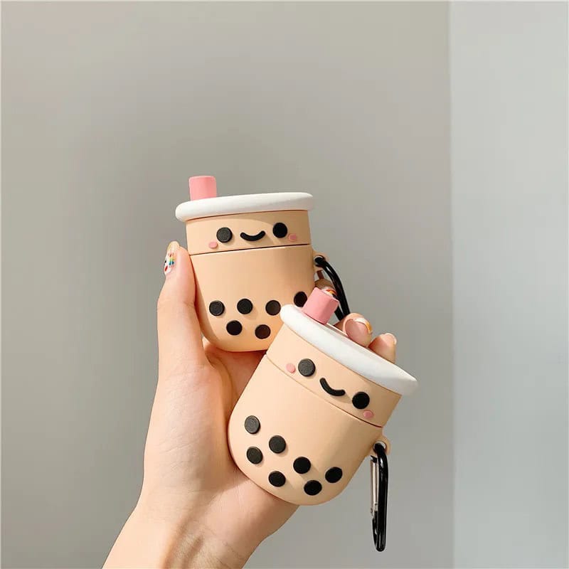 Cute Boba Bubble Tea Rubber Silicone Airpod Case