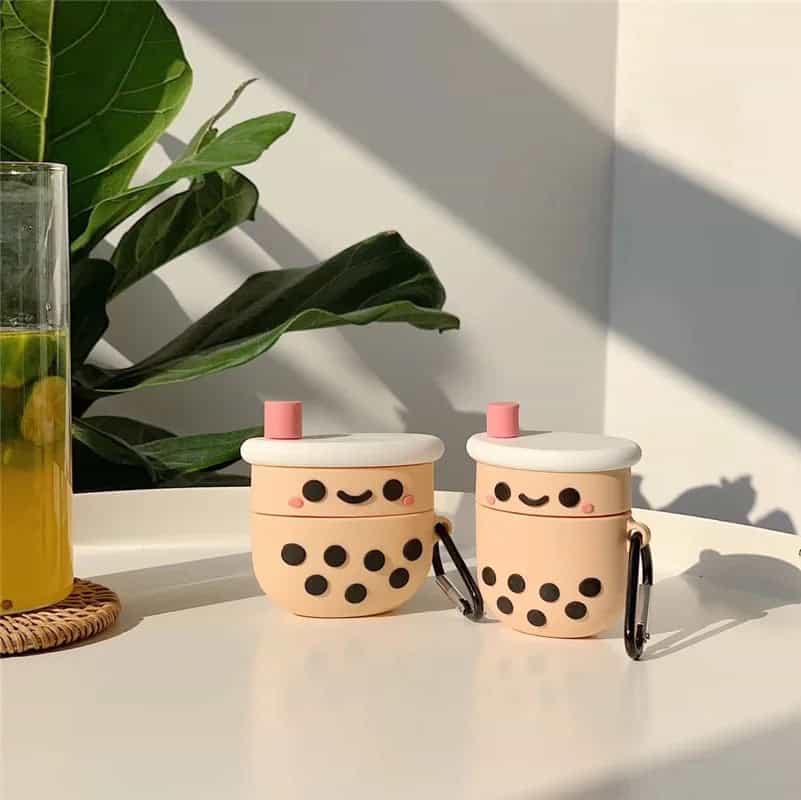 Cute Boba Bubble Tea Rubber Silicone Airpod Case