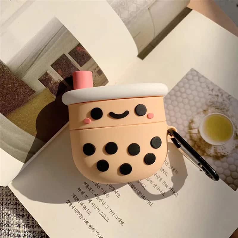 Cute Boba Bubble Tea Rubber Silicone Airpod Case