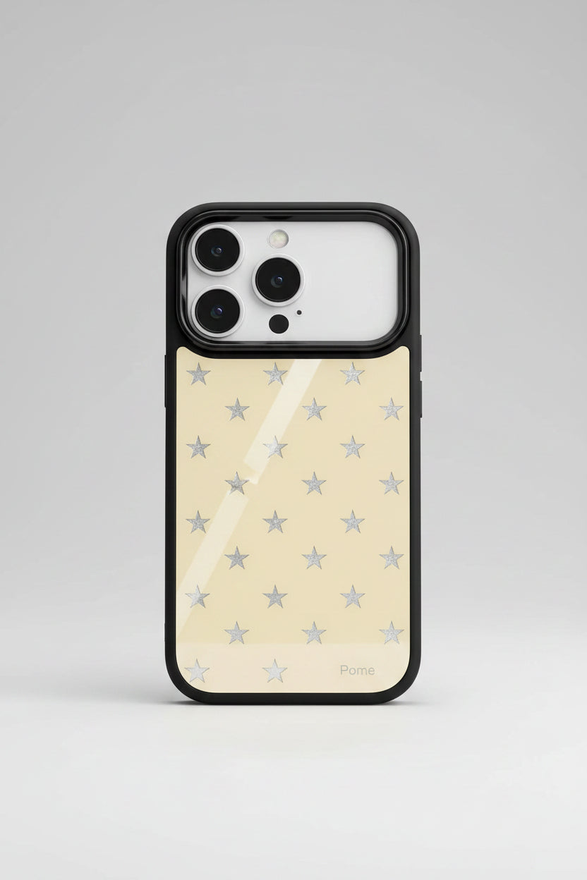 Korean Silver Stars Candy Black Bumper Pre-Order iPhone Silicone Case