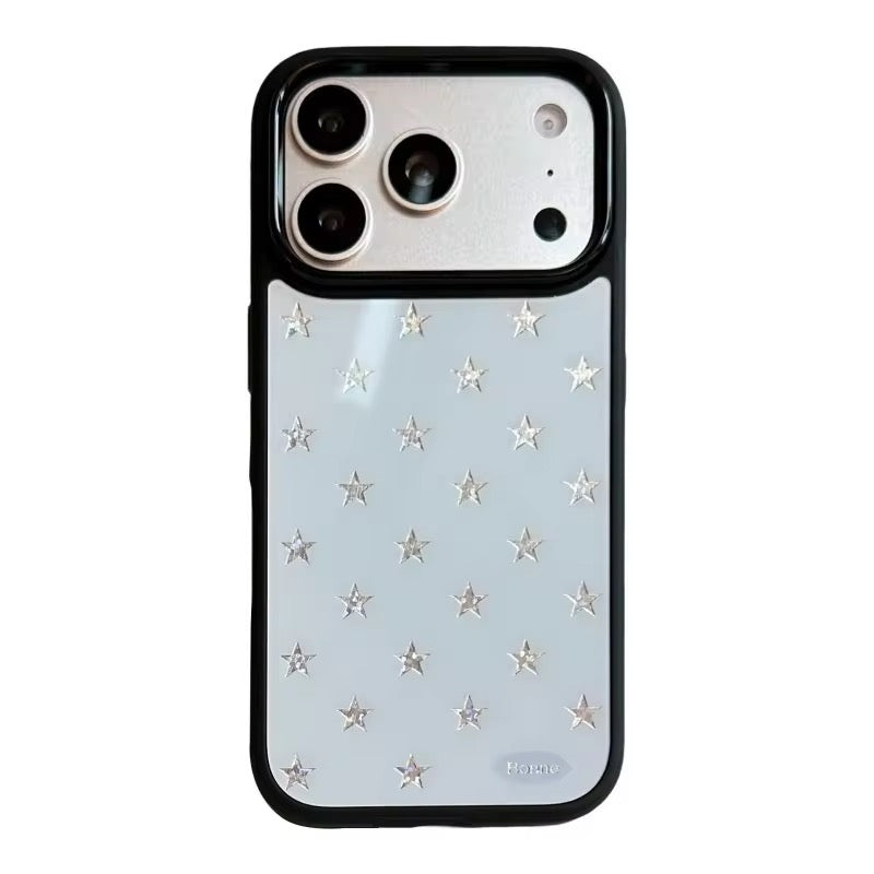 Korean Silver Stars Candy Black Bumper Pre-Order iPhone Silicone Case