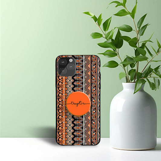 Brown Trivial Phone Holder Glossy Metal Bumper Case