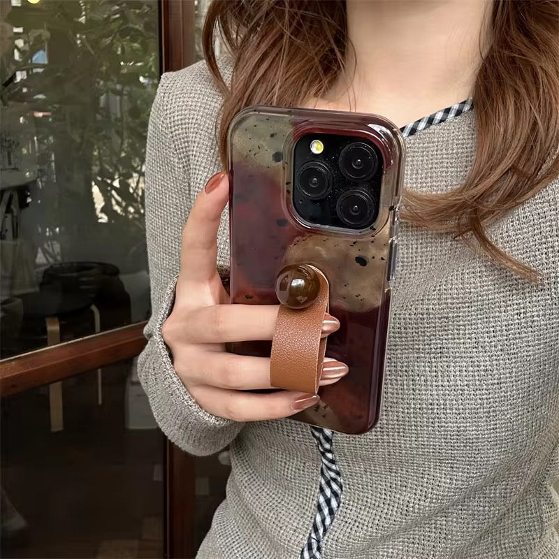 Red Round Ball Ring Holder Silver Laser Pre-Order iPhone Case