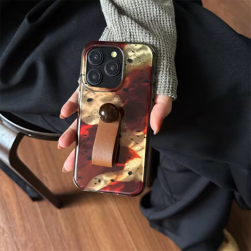 Red Round Ball Ring Holder Silver Laser Pre-Order iPhone Case