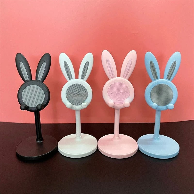 Cute Rabbit Bunny Desktop Phone Holder Silicone Rubber Retractable Stand