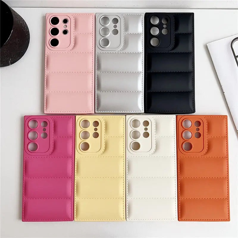 Square Puffer "Samsung S24, S23, S22, S21 Series" Phone Colorful Rubber Silicone Case