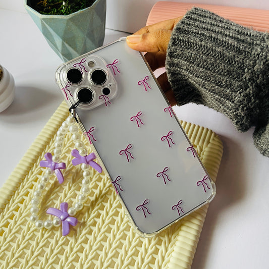 Purple Bow Transparent Custom Slim Soft Cases