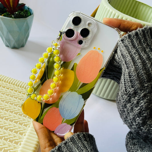 Pastel Tulips Transparent Custom Slim Soft Cases