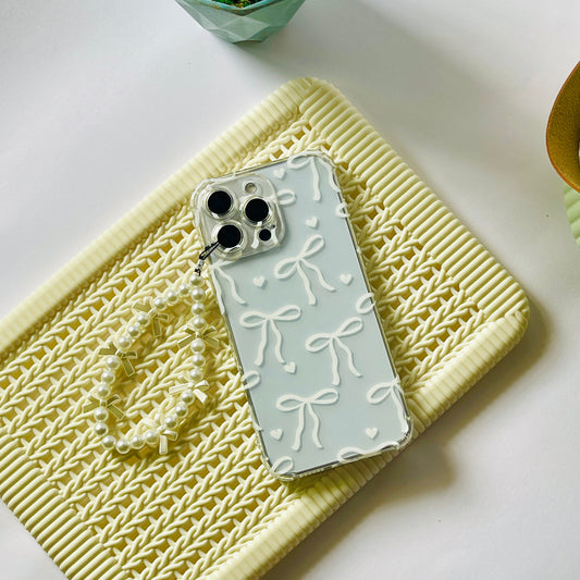 White Bow Name Transparent Custom Slim Soft Cases