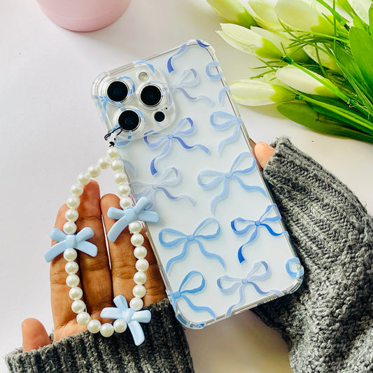 Blue Bows Name Transparent Custom Slim Soft Cases
