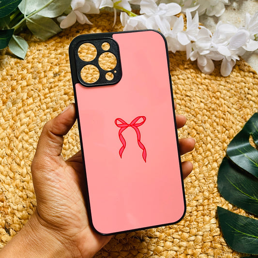 Pink Bow Girly Custom Glossy Metal Bumper Case
