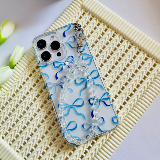 Blue Bow Transparent Custom Slim Soft Cases