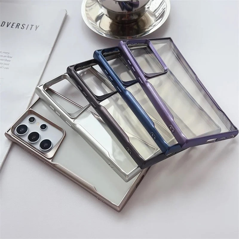 Silver Samsung Bumper Electroplated TPU Clear Case