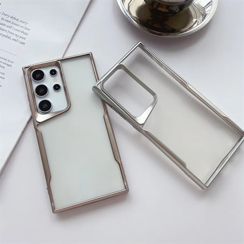 Silver Samsung Bumper Electroplated TPU Clear Case